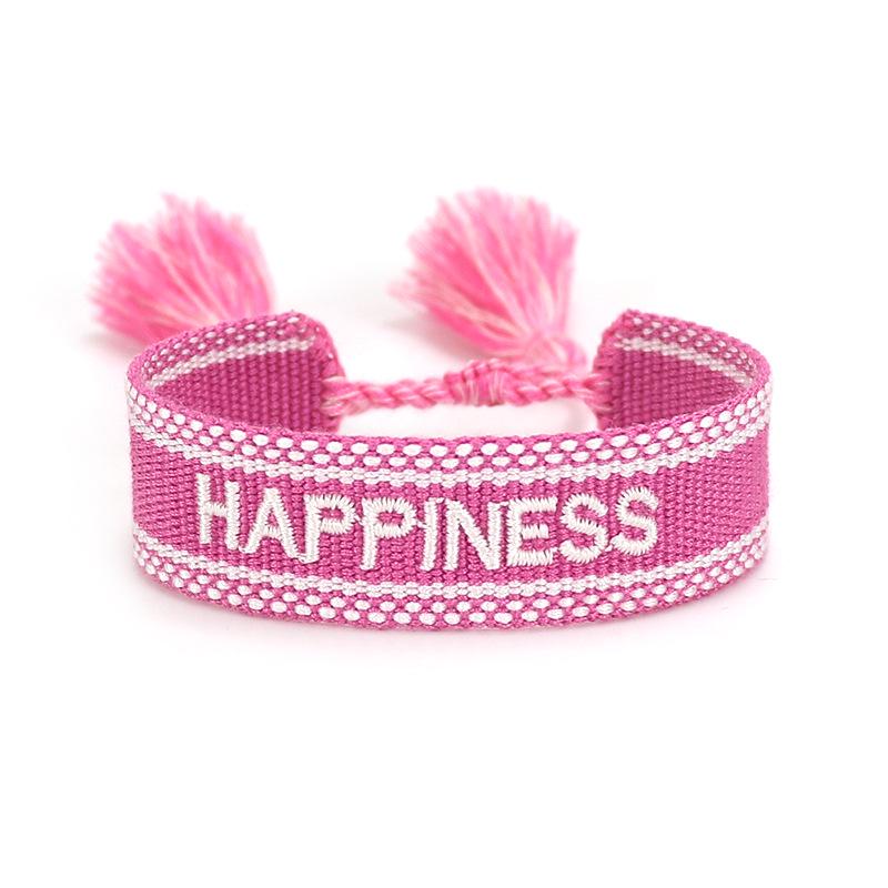 Handmade European Style Embroidered Love Bracelet with Tassels for Girls