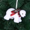 Plush White Bear with Scarf Ornaments Christmas Doll Pendant for Christmas Tree Home Decorations Cartoon Pendants Gift