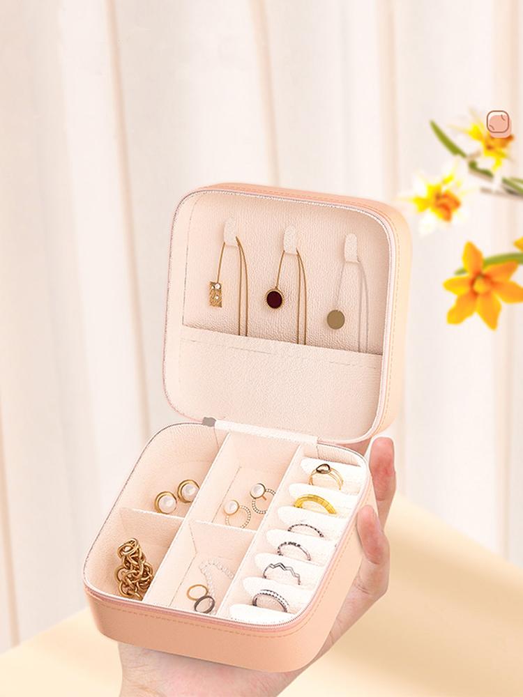 Portable Mini Jewelry Storage Box Travel Organizer Jewelry Box Leather Storage Earrings Necklace Ring Jewelry Organizer Display