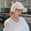 Gorros cálidos de invierno Protección para las orejas Gorro para coleta Visera Gorras de béisbol casuales Mujeres