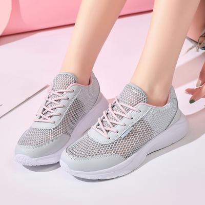 2025 Summer Hollow Large Mesh Women's Shoes Flat Bottom MD Lightweight Sports Shoes Large Size Women's Shoes