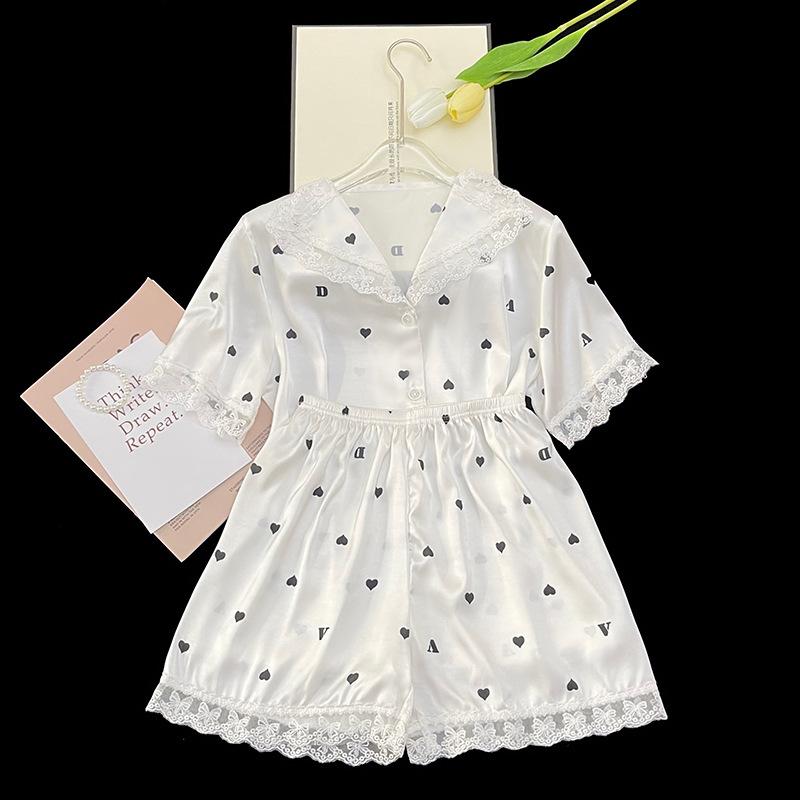 Summer Sweet And Gentle Pink Short Sleeve Shorts Pajamas Ladies Wind Suit Loungewear