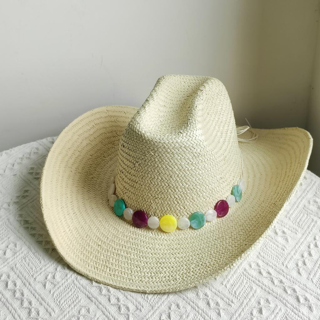 Westerse Cowboy Strooien Hoed dames Mode Grote rand cowboyhoed basin buiten reizen zonbescherming strooien hoed sombrero vaquero