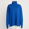 Women's High Neck Sweater Autumn and Winter Casual Open Loose Solid Color Knitted Sweater