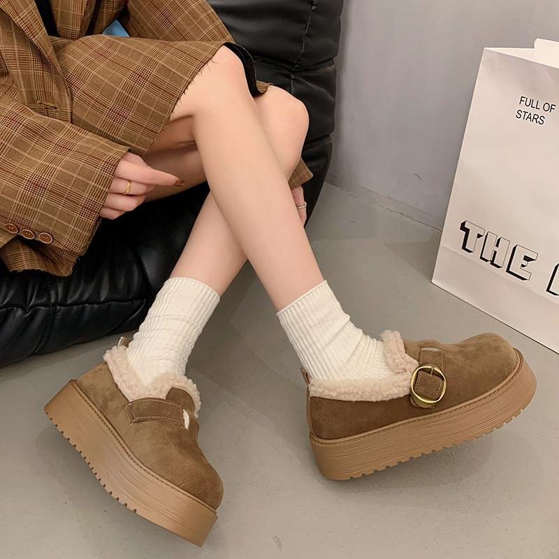 Women's Large Size Thick Sole Soft Sole Winter Warm Fur Snow Boots Padded Lined Ankle Boots Anti-slip Hiking Sports Cotton Boots