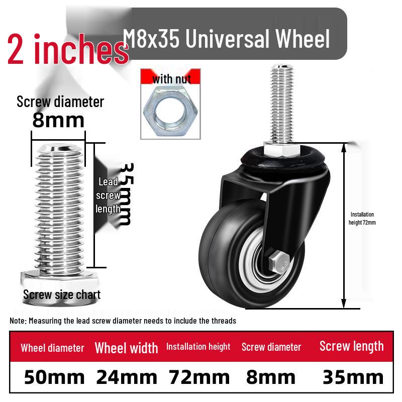Silent Swivel Casters with Inch Threaded Rod & Double Bearings
