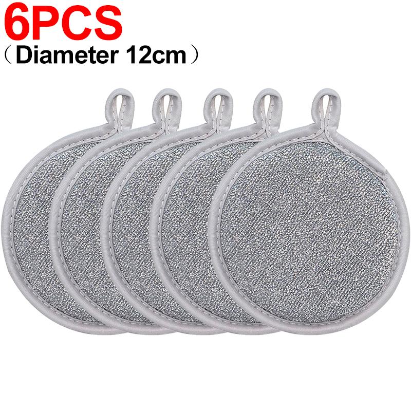 Double-side Dishwashing Sponges Silver Wire Cleaning Sponge Pot Dish Wash Sponge Oil Removal Scouring Pads for Kitchen Cleaning