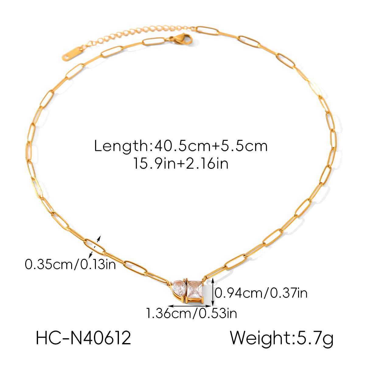 

INS Zircon Pendant Necklace Titanium Steel Gold Luxury High-End Feel Sweater Chain Long-Lasting Durable Jewelry