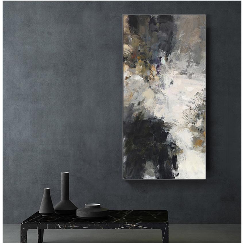 Wall Pictures for Living Room Home Decoration Abstract Black and White Wall Art Canvas Painting Posters and Prints Yellow