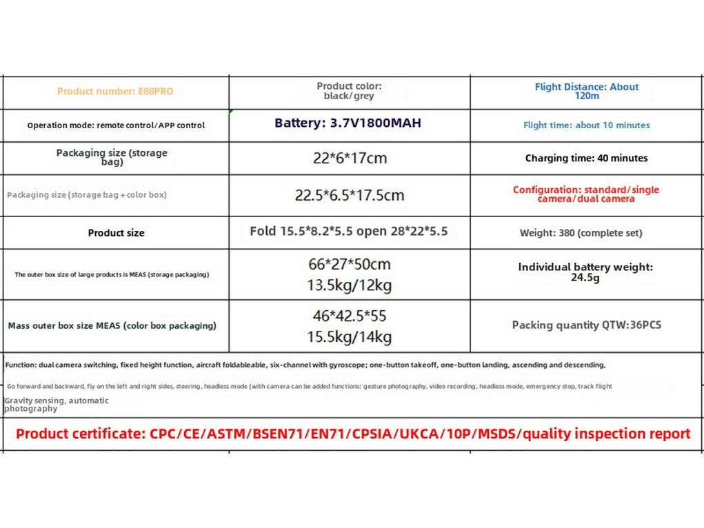 E88PRO 4K Dual Camera Drone with Long-Endurance and Altitude Hold