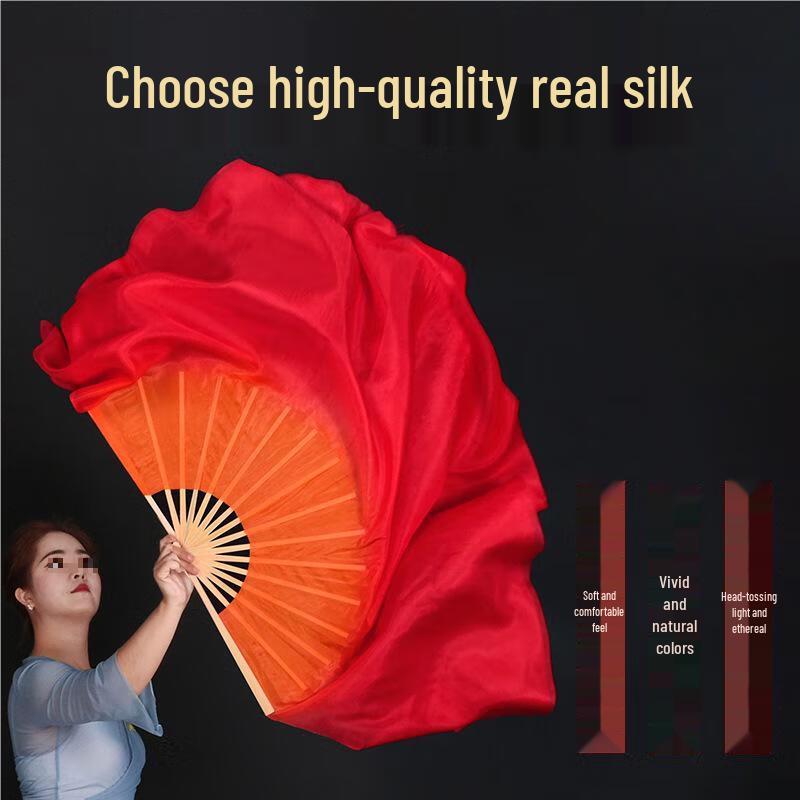 

Традиционный шелковый веер для танца с дополнительным шарфом Fan 31cm Bone, 30cm Veil