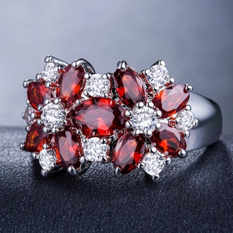New Shiny Luxury Zircon Ring Bridal Wedding High Quality Wedding Accessories Flowers Pink Color Jewelry Headwear