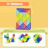 Colored Magic Cube Toys Magic Rule Snake Multi-color Puzzle Fidget Toys Decompression Transformable Cubes Educational Toys