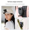 Supporto morsetto multifunzione per fotocamera con rotazione a 360° per action cam, clip per cappello, adattatore, supporto per sport