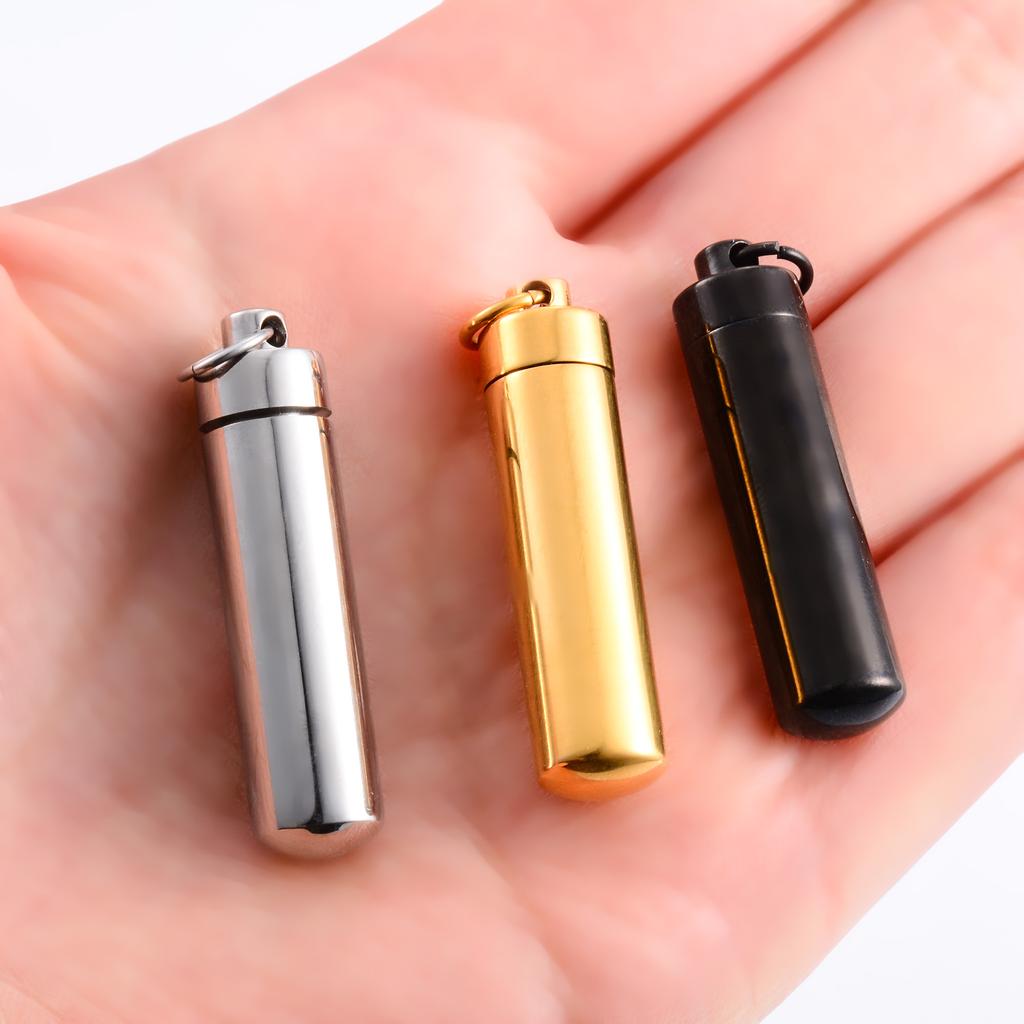 Keepsake Stainless Steel Cylinder Urn Pendant for Pet Ashes Necklace Chain Choker Charms Funeral Cremation Jewelry Accessories