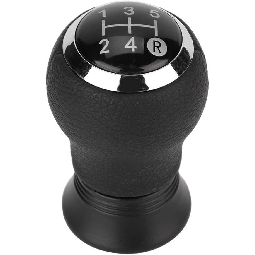 Aramox 5 Speed Gear Shift Knob, ABS and PU Material, Compatible with 2005-2010, Black Manual Transmission Shifter Head