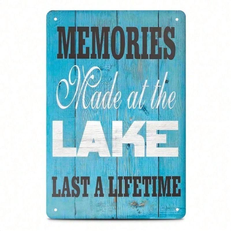 Vintage Lake Cabin Metal Wall Art Decor Indoor Outdoor