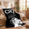 Cristiano Ronaldo Theme Fleece Blanket Cozy Soft Plush Blanket For Bedroom Couch Travel