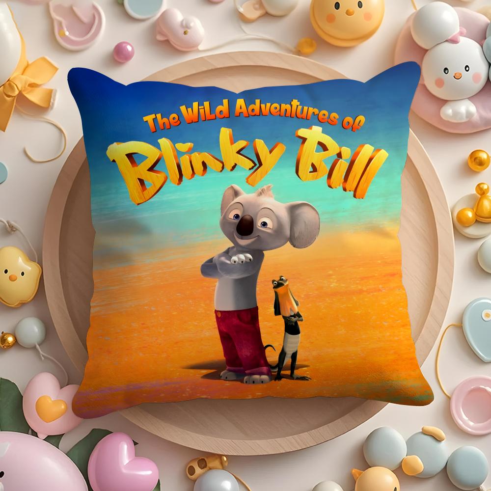 Anime B-Blinky B-Bill the Movie Cushion Cover Home & Car Multi-Scene Pillow Cover - Reversible, Soft & Durable for Daily Use