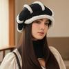 1PC Plush-Lined Gift Corduroy Material Versatile Beret Exquisite Thickened Design Warmth Accessories Elegant 56-58cm