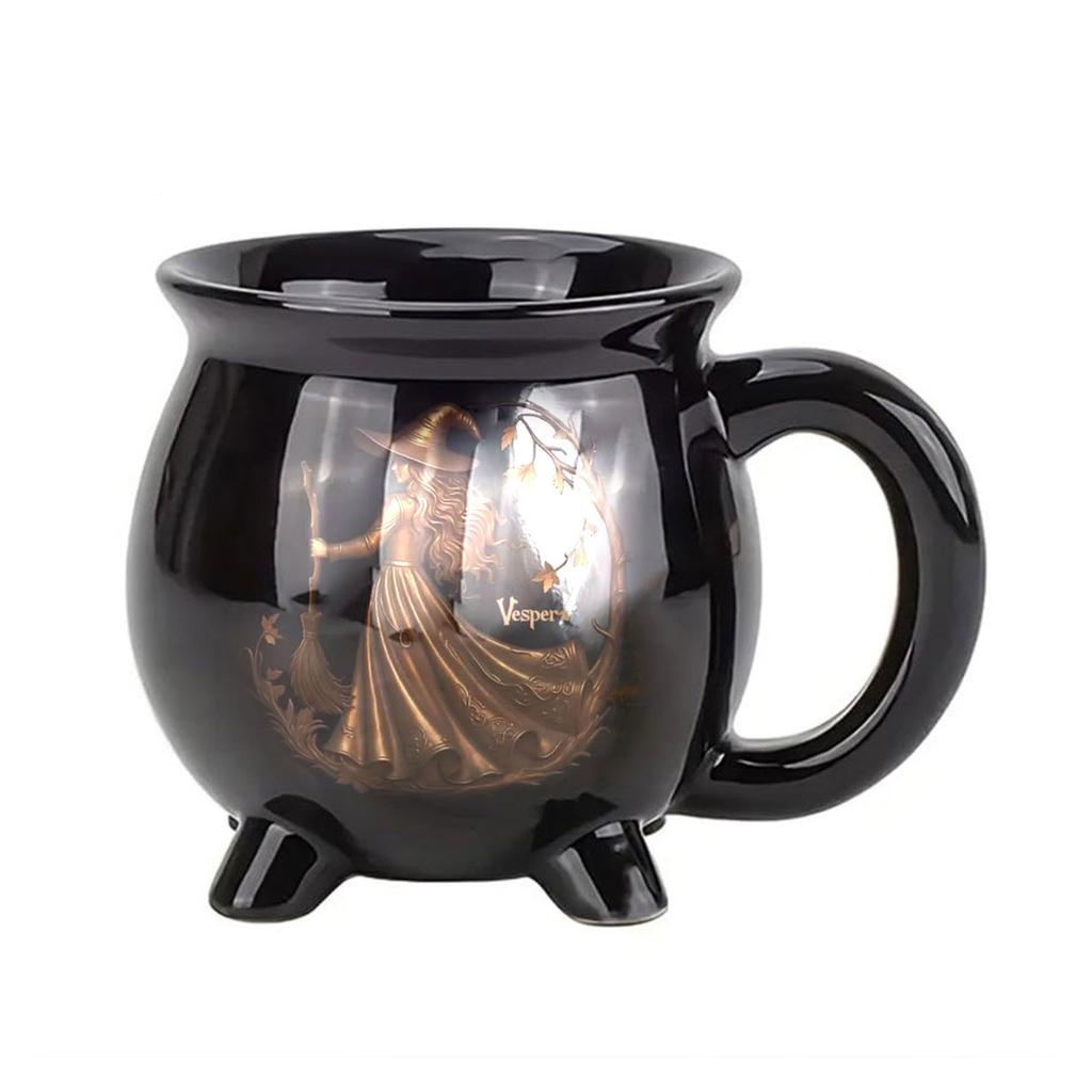 Halloween Witch Cauldron Mug Resin Creative Coffee Cup For Hot Beverages Creative Kitchen Drinkware Gift Giving