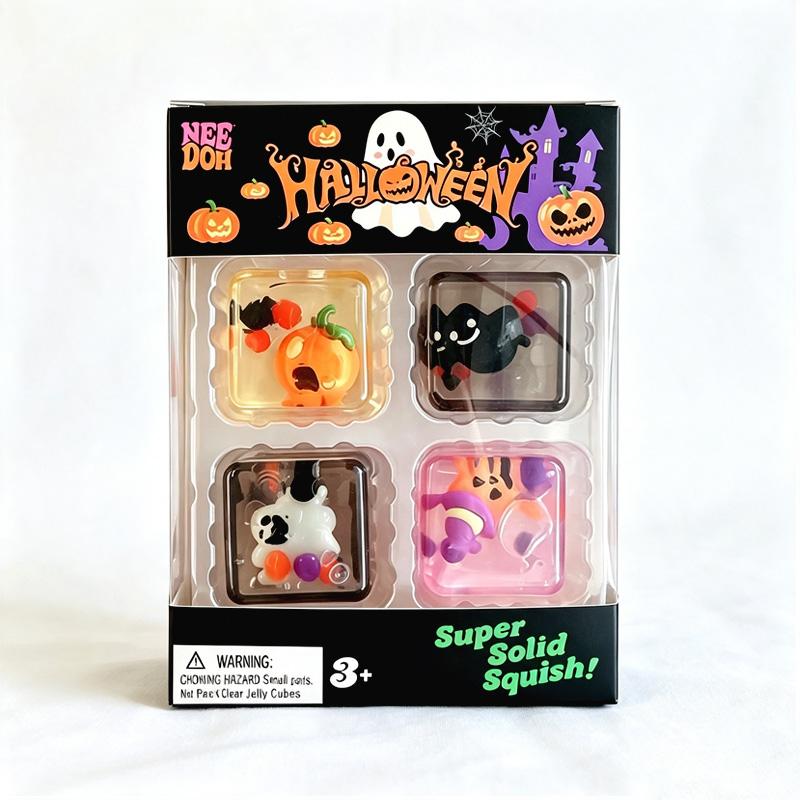 NEEDOH Little 4-pack Set Nice Cube Stress Relief Squishy Cube Anti-Anxiety Squeeze Object Fidget Collectible Getaway Tokens Set Recent