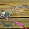 Titanium Alloy Pink Half-rim Frame 12-layer Coating Women Simplicity Reading Glasses +0.75 +1 +1.25 +1.5 +1.75 +2 +2.5 To +4