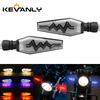 1Pair Motorcycle Turn Signal Lights Electrocardiogram Shaped DRL Running Flowing Water Indicators White Yellow Waterproof