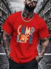 Unisexs Summer Cotton Tee Camp Life Bonfire Letter Print Crew Neck Short Sleeve Casual Loose Outdoor Streetwear Daily Fashion Tops
