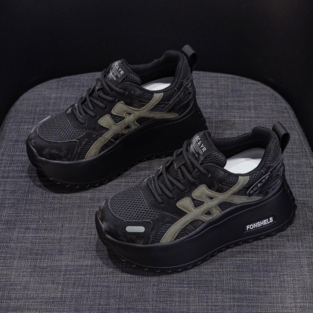 Small thick-soled retro Forrest Gump shoes women's 2025 autumn new popular dad shoes heightening casual fashion women's shoes