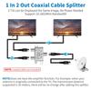 Adoreen 2-Way Coaxial Cable Splitter, 10-2602MHz Mini Bi-Directional Digital Signal RG6/RG59 Coax Indoor&Outdoor for CATV, Satellite, Antenna, MoCA,