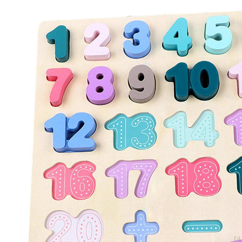 Montessori Blocks Puzzle Wooden Chunky Puzzles Board Preschool Learning for Girls and Boys