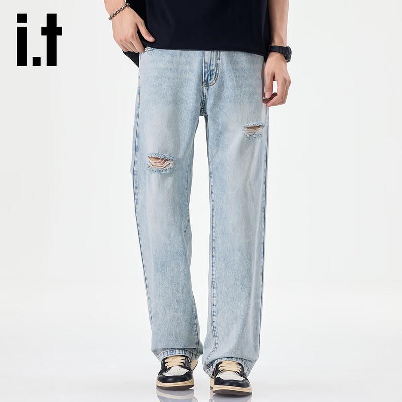 

Izzue It Мужские американские ретро рваные свободные прямые джинсы 33