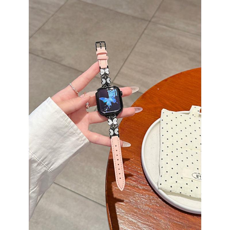 Fits Apple Watch Series 6-10, SE; Huawei GT6; Xiaomi 9 Pro - Oil-Dripping Butterfly Watch Strap.