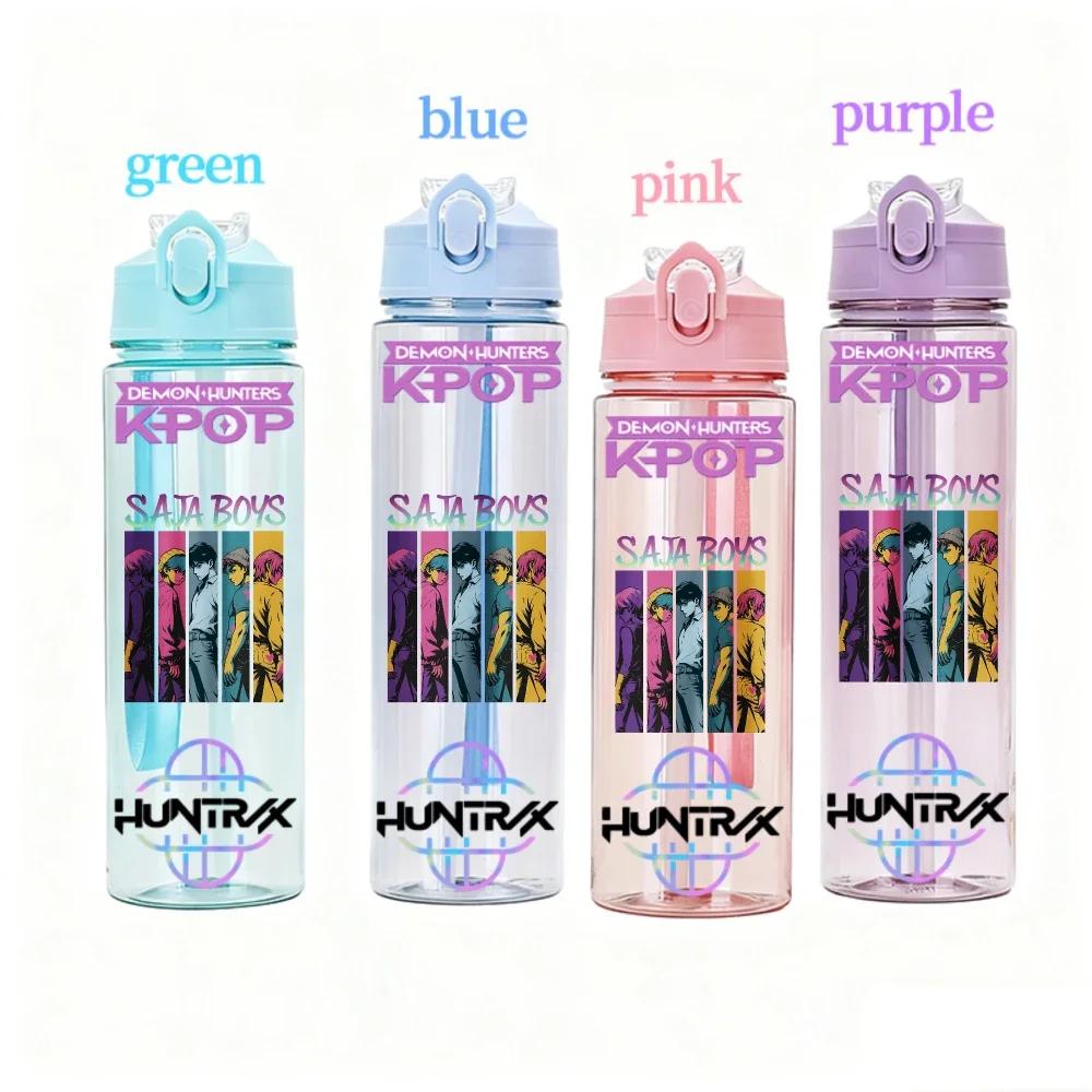 Demon Hunters Fashion Cups Girls High Quality Water Bottle Sport Leak Proof Plastic Cute Cup Students Gifts KPOP for Kid Friendly Entertaining Fun