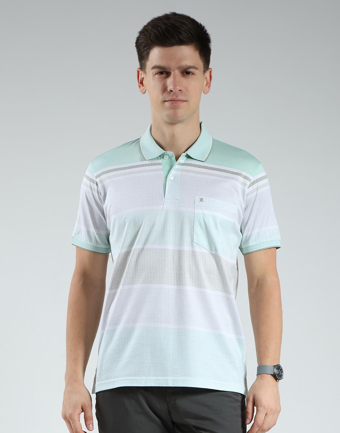 

Luxuria Men s Striped Collar Neck T-Shirt XXL зелений