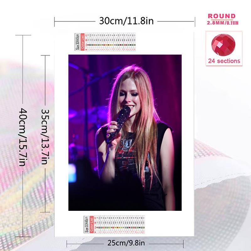 Avril Lavigne Pattern 3pcs 100% Round Full Drill 5D DIY Diamond Painting Embroidery Cross Stitch Rhinestone Décor