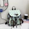 Sternenprint Schleife Doppelschultertasche Süßes Minzgrün Kleiner Rucksack Schüler Schultaschen Schule