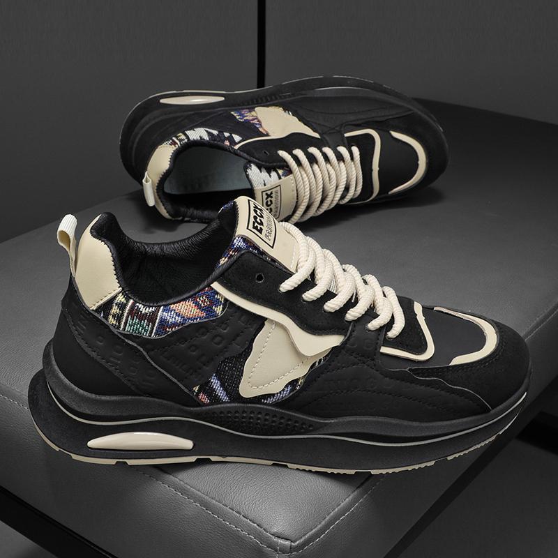 

Осенние спортивные туфли с круглым носком, с нескользящей и износостойкой подошвой, дофаминового цвета, повседневные, модные, универсальные спортивные туфли 44 чёрный