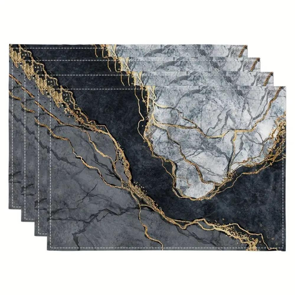 

4Pcs Linen Boho Mandala Placemats Mexican Traditional Pattern Floral Dining Mats Dinner Style D