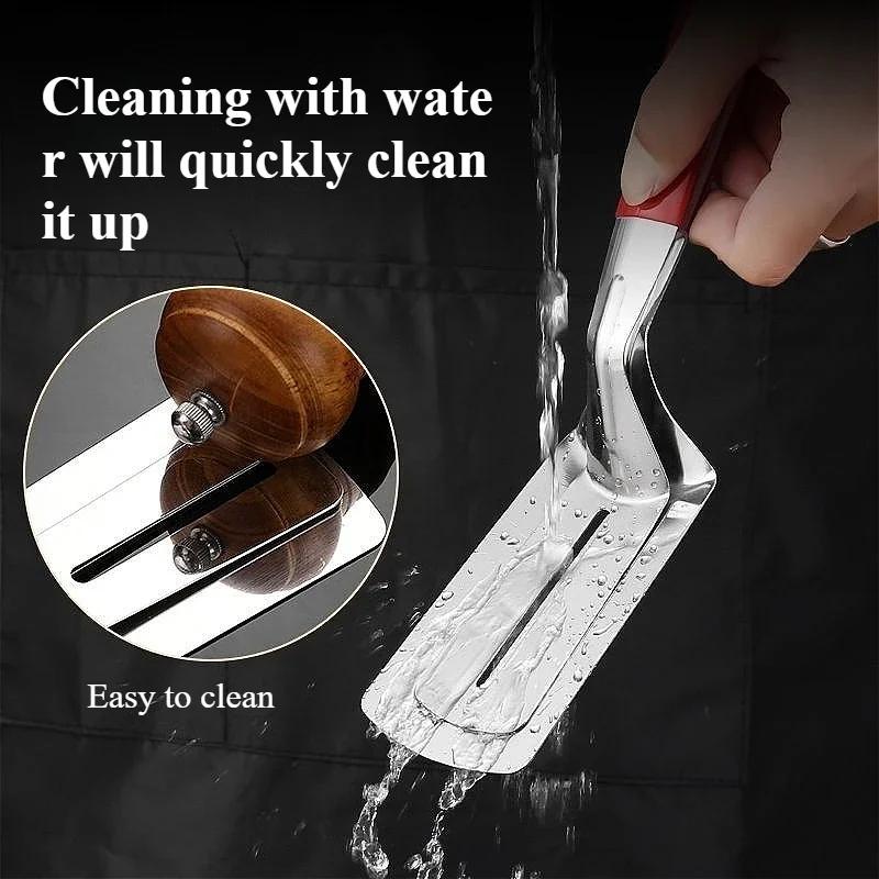Frying Shovel Clip Stainless Steel Barbecue Clip Fish Frying Shovel Anti Scalding Handle Barbecue Pliers Food Clip Kitchen Tools
