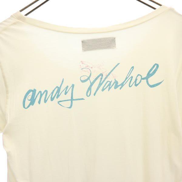 Andy Warhol made in Japan Print Short sleeve T-shirt FREE Beige Women Used