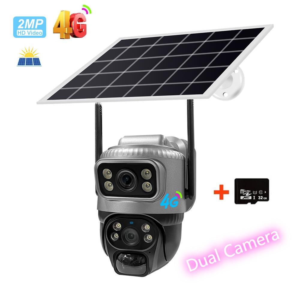 Solar-powered Surveillance Camera, Waterproof IP Network Camera, WIFI/4G Wireless Smart CCTV Recorder