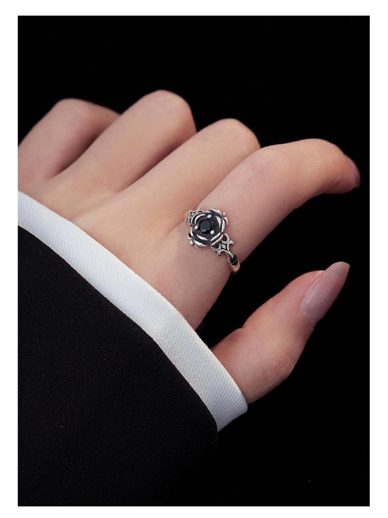 Banyan Tree S925 Silber Dunkelrosa Ring: Einfacher, Punkiger, Cooler, Süßer Stil für Frauen