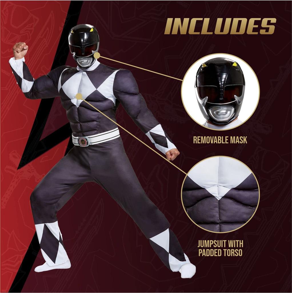 Black Ranger Muscle Classic Adult XL