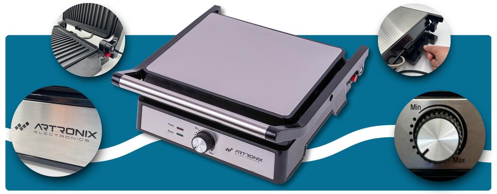 Elektrischer Grill 2000W Für Panini Toasts Kontaktgrill Flach zu öffnend