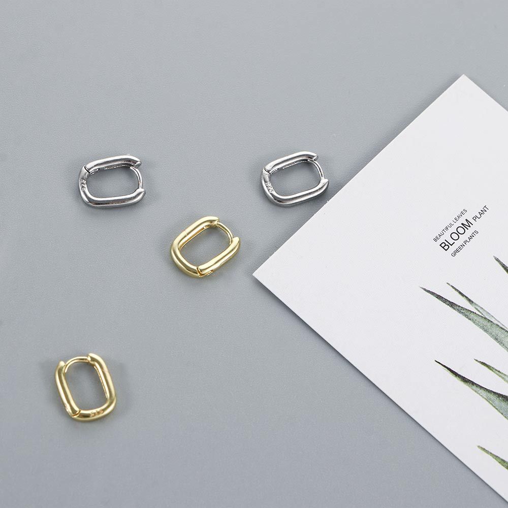 Simple Geometry Circle Women Men Silver Plated Party Accessories Hoop Earrings Huggie Earrings Fashion Jewelry Gift Ear Clips