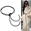 0.6cm Simple Round PU Leather Knotted Rope Waistband Thin Belt Women Decorative Waist Rope Skirt Coat Sweater Straps 160cm