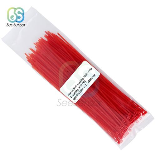 100pcs 200mm Self-locking Nylon Cable Ties 8 Inch 12 Color Plastic Wire Zip Tie 18 Lbs Binding Wrap Straps