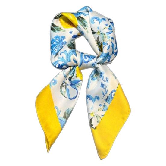 

Silky Scarf Flower Printing Smooth Texture Wrinkle-Resistant Windproof Neck Scarf Commuting Travel Business Layering Neck Accessory темно-оранжевого